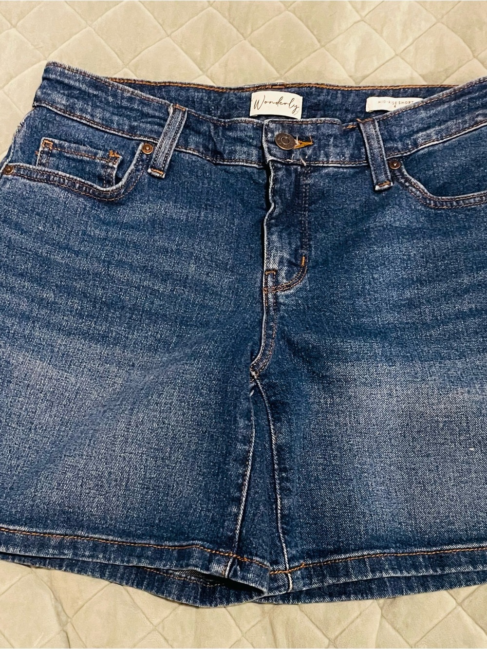 Wonderly Classic Dark Blue Denim Jean Shorts NWOT
